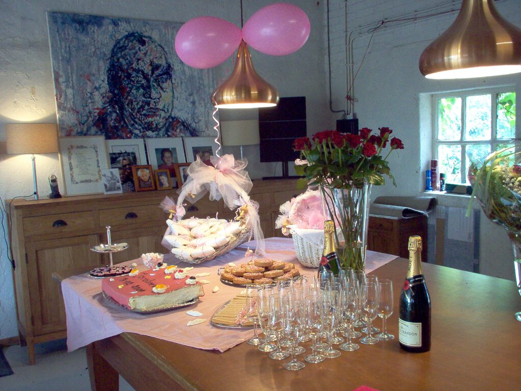 Prachtig aangekleed sfeerplaatje babyshower kraamfeest